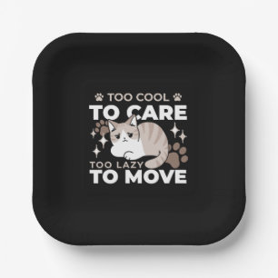 Relaxed & Lazy Vibes for Cat Lovers Design Paper Plate