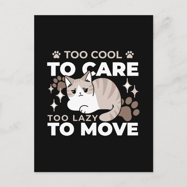 Relaxed & Lazy Vibes for Cat Lovers Design Postcard (Front)