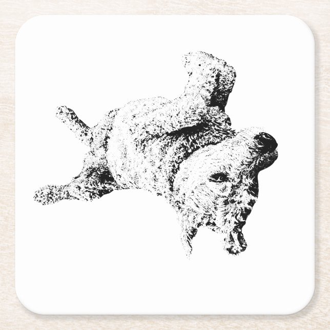 Relaxed Lines of Humour Square Paper Coaster (Front)