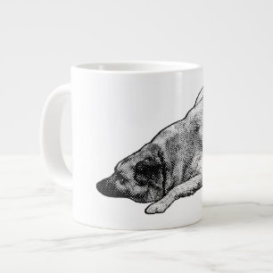 Relaxed Manga Dots Dog Shapes Peaceful Morning Mug
