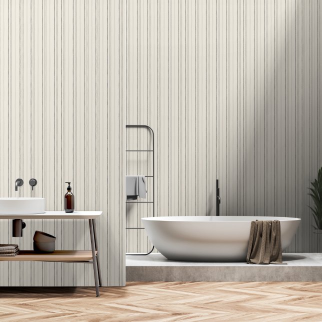 Relaxed Neutral Painterly Stripe Pattern Wallpaper (Bathroom)