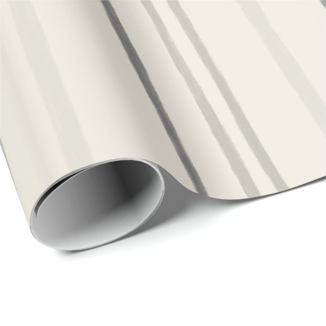 Relaxed Neutral Painterly Stripe Pattern Wrapping Paper (Roll Corner)
