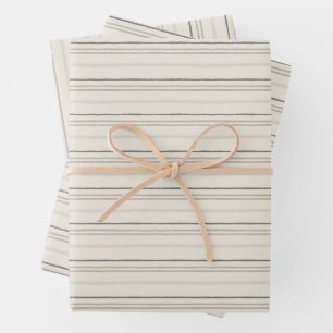 Relaxed Neutral Painterly Stripe Pattern Wrapping Paper Sheet