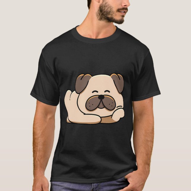 Relaxed Pug Lounging T-Shirt (Front)