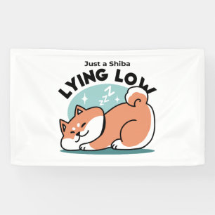 Relaxed Shiba Inu Art: Just a Shiba Lying Low Banner