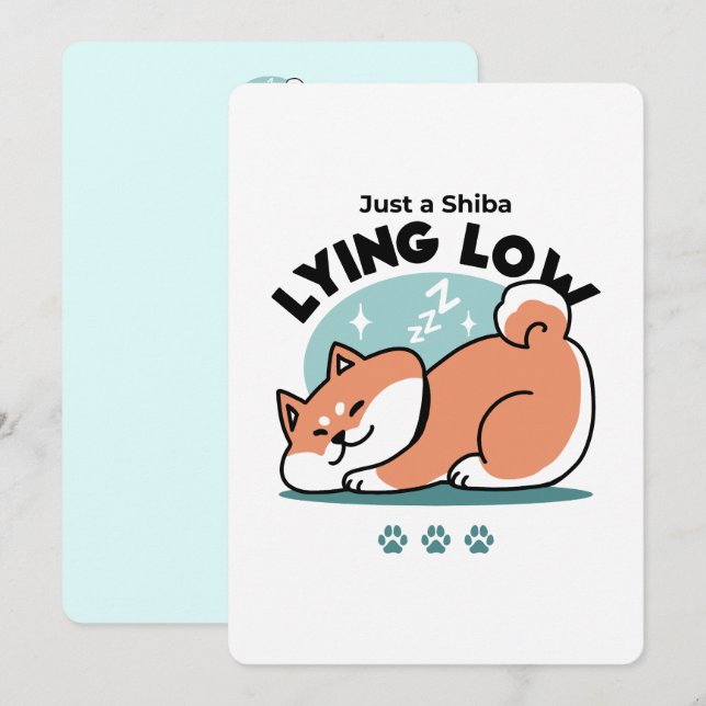 Relaxed Shiba Inu Art: Just a Shiba Lying Low Holiday Card (Front/Back)