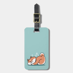 Relaxed Shiba Inu Art: Just a Shiba Lying Low Luggage Tag
