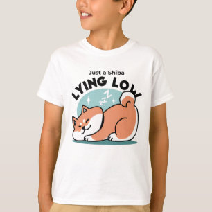 Relaxed Shiba Inu Art: Just a Shiba Lying Low T-Shirt