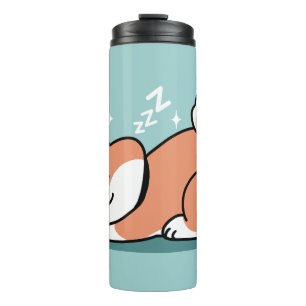 Relaxed Shiba Inu Art: Just a Shiba Lying Low Thermal Tumbler