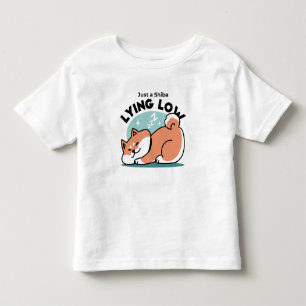 Relaxed Shiba Inu Art: Just a Shiba Lying Low Toddler T-Shirt