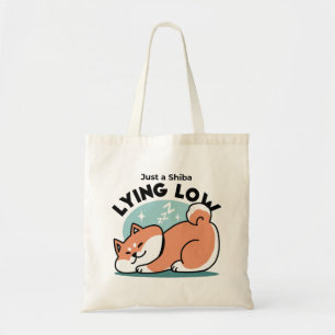 Relaxed Shiba Inu Art: Just a Shiba Lying Low Tote Bag
