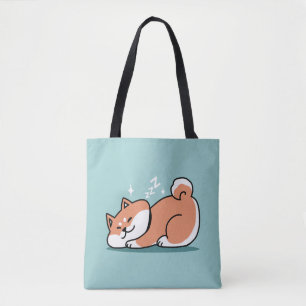Relaxed Shiba Inu Art: Just a Shiba Lying Low Tote Bag