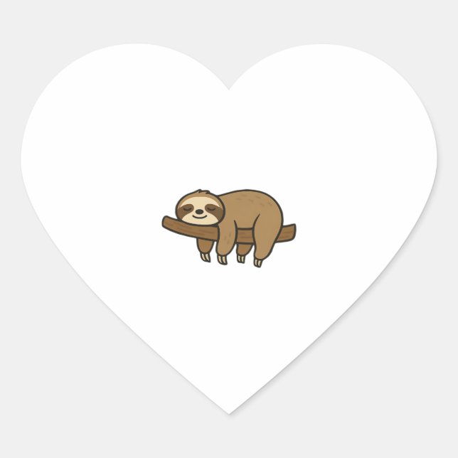 Relaxed Sloth on Branch Retro Logo Classic T-Shirt Heart Sticker (Front)
