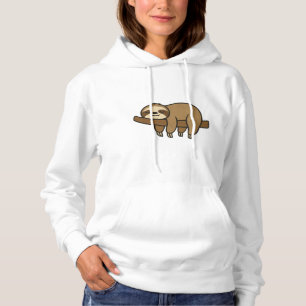 Relaxed Sloth on Branch Retro Logo Classic T-Shirt Hoodie
