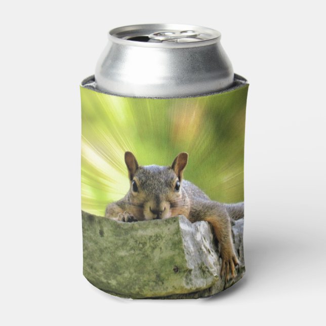 Relaxed Squirrel Can Cooler (Can Front)