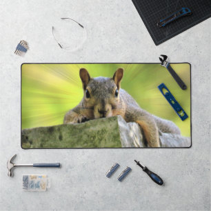 Relaxed Squirrel Desk Mat