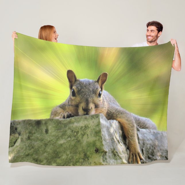 Relaxed Squirrel Fleece Blanket (In Situ)