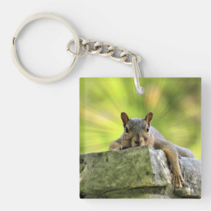 Relaxed Squirrel Key Ring