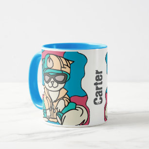 Relaxed Street Retro Cat Funny Mug
