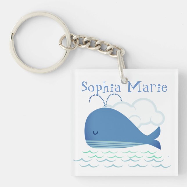 Relaxed Whale  Key Ring (Front)