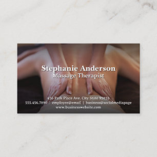Relaxed Woman Getting Back Massage Business Card