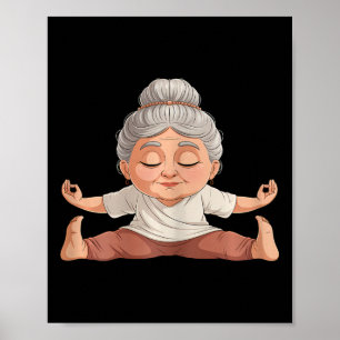 Relaxed Yoga Lance Art Mature Sporty Woman Poster