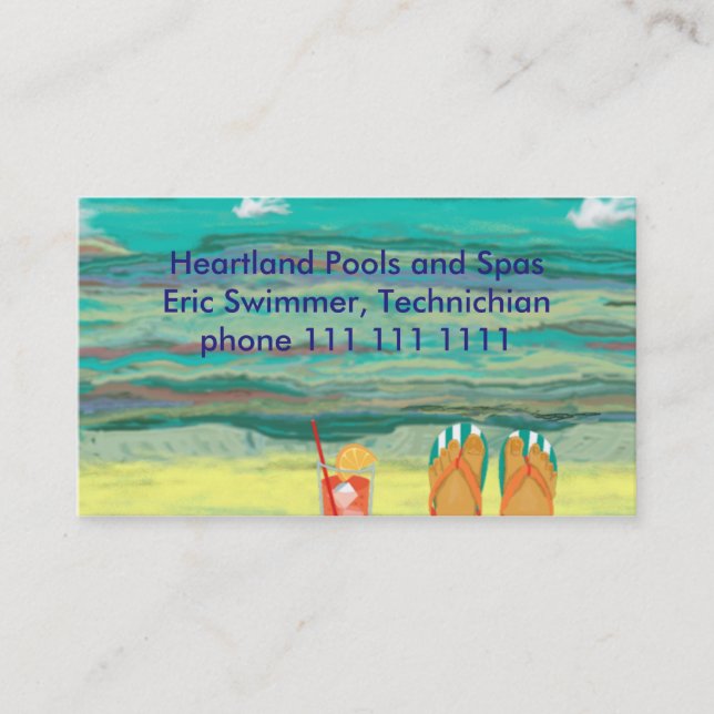 Relaxing at the Beach, Customisable Business Card (Front)