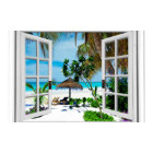 Relaxing Beach and Ocean Faux Window View