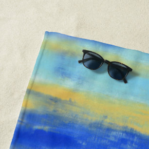 Relaxing Beach Aqua Turquiose Nautical  Beach Towel