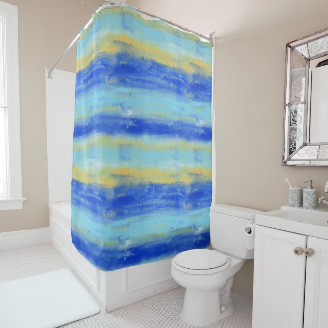 Relaxing Beach Aqua Turquiose Nautical  Shower Curtain (In Situ)