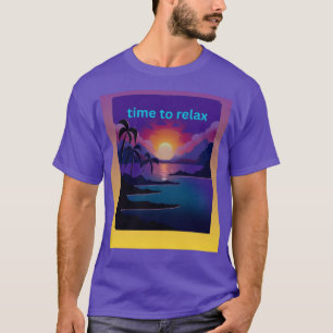 Relaxing Beach Palm Trees Sunset Men's T-Shirt