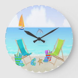 Relaxing Beach Round Wall Clock