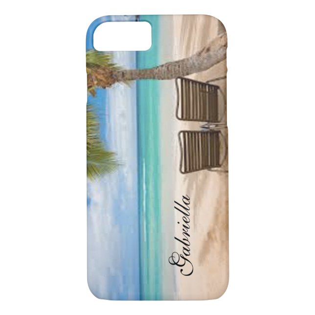 Relaxing Beach Scene With Two Chairs Phone Case (Back)