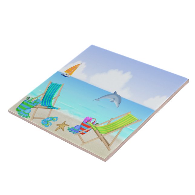 Relaxing Beach Tile/Trivet Tile (Side)