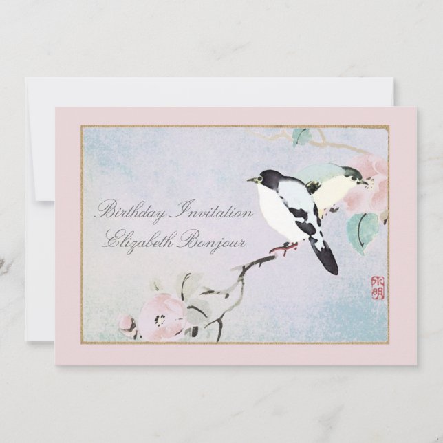 Relaxing Birds ~ Invitation Party Birthday Fun (Front)