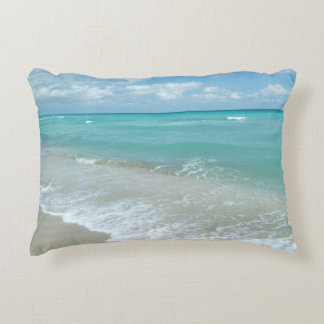 Relaxing Blue Beach Ocean Landscape Nature Scene Decorative Cushion