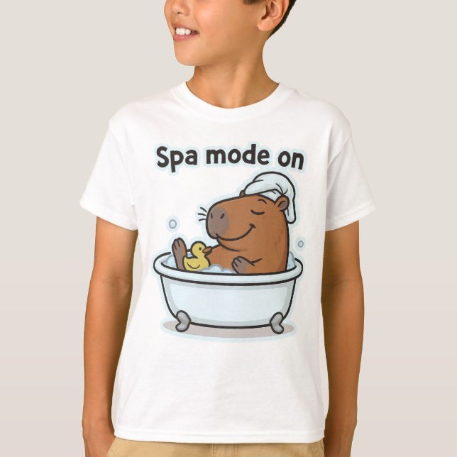 Relaxing Capybara Meme Cartoon  T-Shirt (Front)