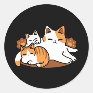 Relaxing Cat Art - 'Laze Furr Days' for Cat Lovers Classic Round Sticker