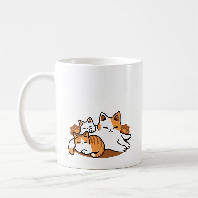 Relaxing Cat Art - 'Laze Furr Days' for Cat Lovers Coffee Mug (Left)