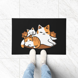 Relaxing Cat Art - 'Laze Furr Days' for Cat Lovers Doormat