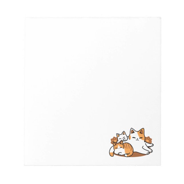 Relaxing Cat Art - 'Laze Furr Days' for Cat Lovers Notepad (Front)