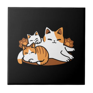 Relaxing Cat Art - 'Laze Furr Days' for Cat Lovers Tile