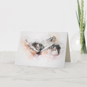 relaxing cats greeting card