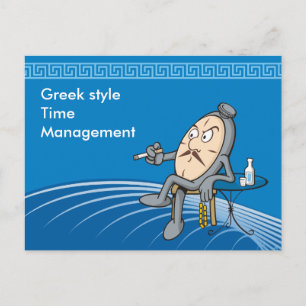 Relaxing clock postcard