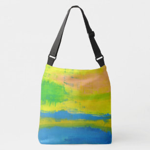 Relaxing Cool Sunny Yellow Coral Abstract Art Crossbody Bag