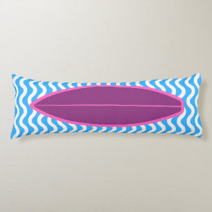 Relaxing Crimson Blue Waves Surfing Body Pillow