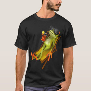 Relaxing frog illustration premium design T-Shirt