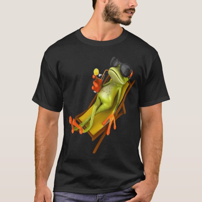 Relaxing frog illustration premium design T-Shirt (Front)