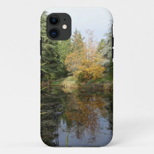 Relaxing garden scene picture, beautiful trees... iPhone 11 case