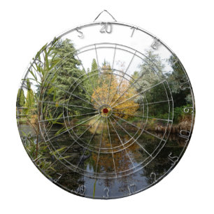 Relaxing garden scene picture, beautiful trees... dartboard